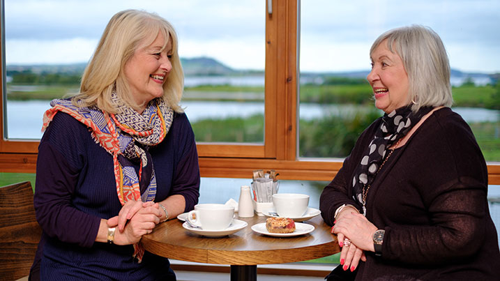 visitors sitting in Kingfisher Café