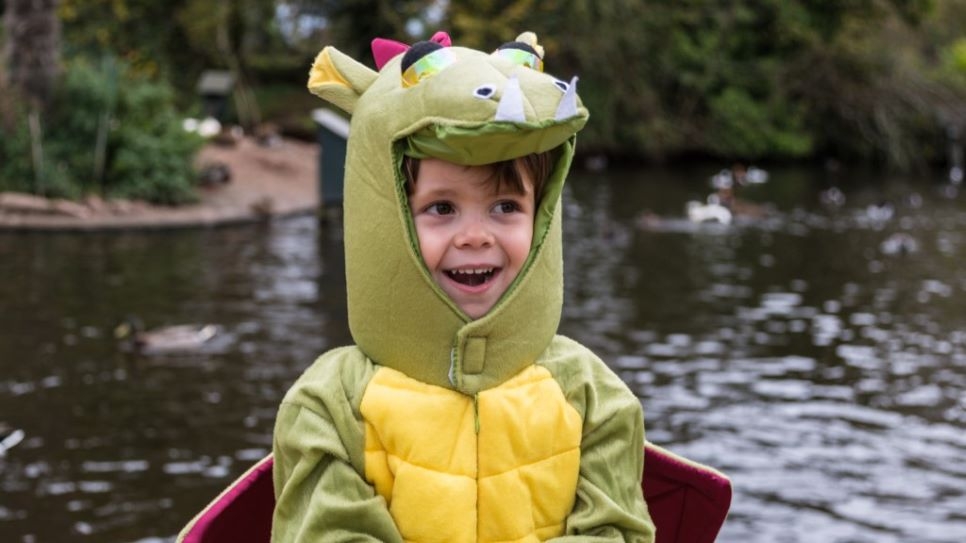 Child dressed up as a dragon for Halloween